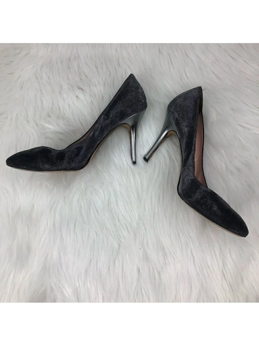 Kate Spade Glitter Silver Heeled Pumps
